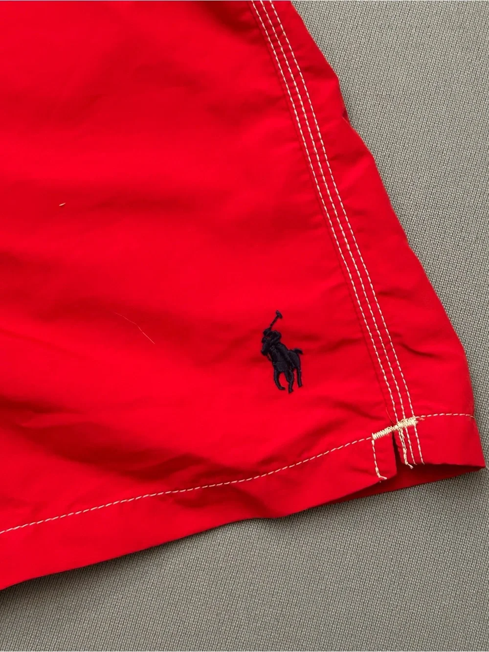 Polo by Ralph Lauren Red Men's Swim Board Shorts‎ with Contrast Drawstring